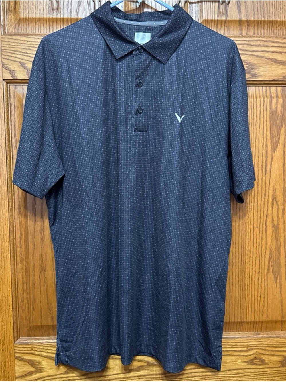 Men’s Large Opti•Dri Callaway Black Microdot Short Sleeve Polo
